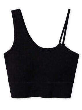 Better Be Black Asymmetric Strappy Crop Top